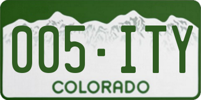 CO license plate 005ITY