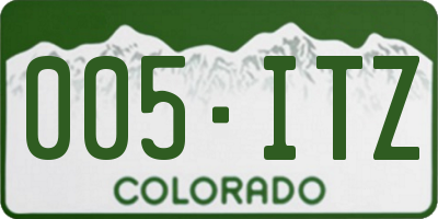 CO license plate 005ITZ