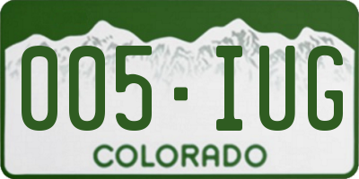 CO license plate 005IUG