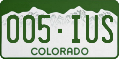 CO license plate 005IUS