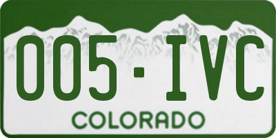 CO license plate 005IVC