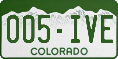 CO license plate 005IVE