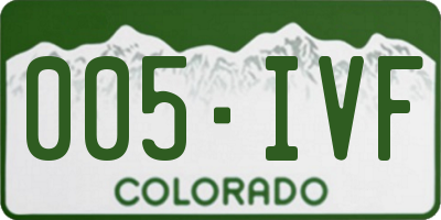 CO license plate 005IVF