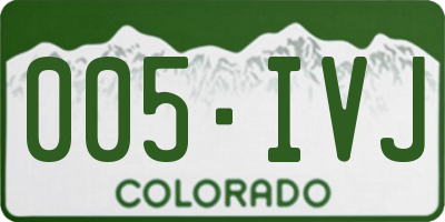 CO license plate 005IVJ