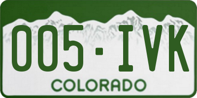 CO license plate 005IVK