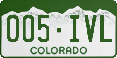 CO license plate 005IVL