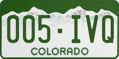 CO license plate 005IVQ