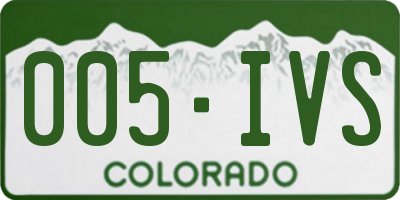 CO license plate 005IVS