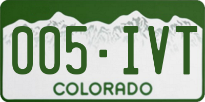 CO license plate 005IVT