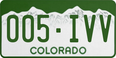 CO license plate 005IVV
