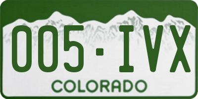 CO license plate 005IVX