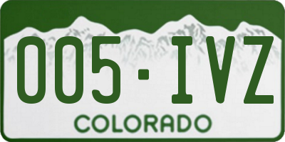 CO license plate 005IVZ