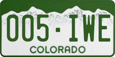 CO license plate 005IWE