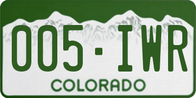 CO license plate 005IWR