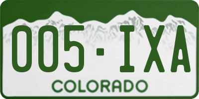 CO license plate 005IXA