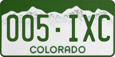 CO license plate 005IXC