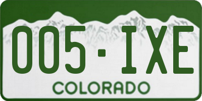 CO license plate 005IXE