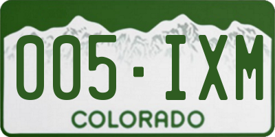 CO license plate 005IXM