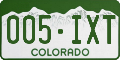 CO license plate 005IXT