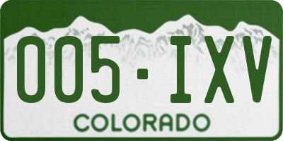 CO license plate 005IXV