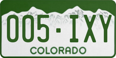 CO license plate 005IXY