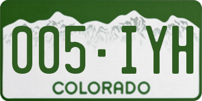 CO license plate 005IYH