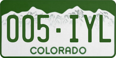 CO license plate 005IYL
