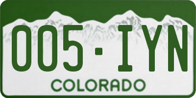 CO license plate 005IYN