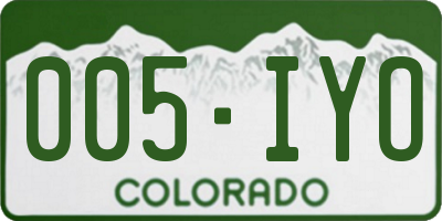 CO license plate 005IYO