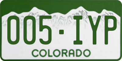 CO license plate 005IYP