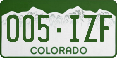 CO license plate 005IZF