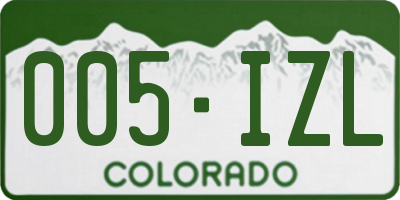 CO license plate 005IZL