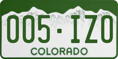 CO license plate 005IZO