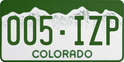 CO license plate 005IZP