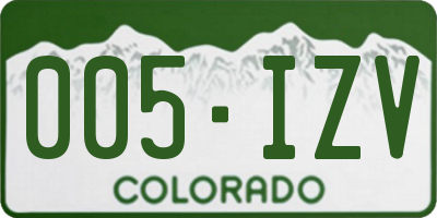 CO license plate 005IZV