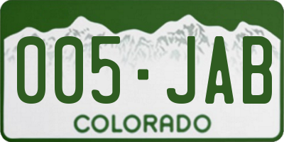 CO license plate 005JAB