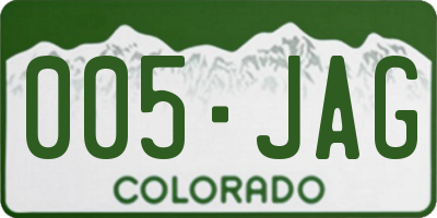 CO license plate 005JAG