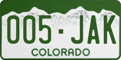 CO license plate 005JAK