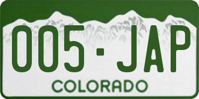 CO license plate 005JAP