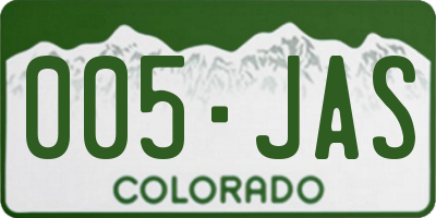 CO license plate 005JAS