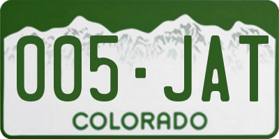 CO license plate 005JAT