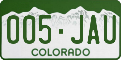 CO license plate 005JAU