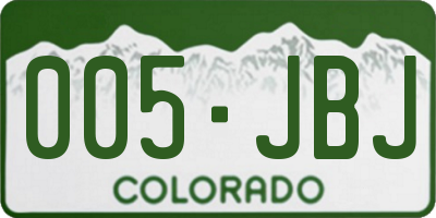 CO license plate 005JBJ