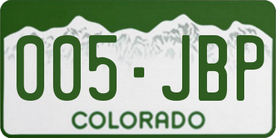 CO license plate 005JBP