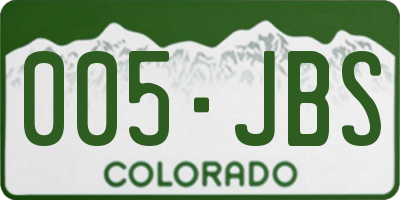 CO license plate 005JBS
