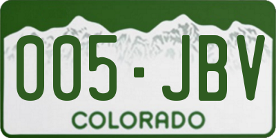 CO license plate 005JBV