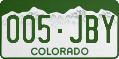CO license plate 005JBY