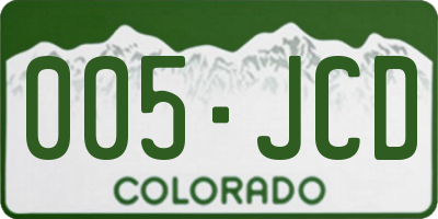 CO license plate 005JCD