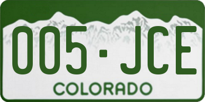 CO license plate 005JCE