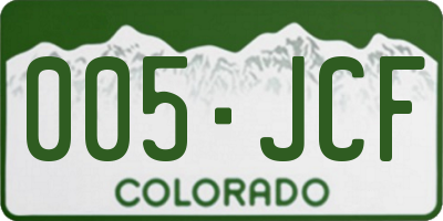 CO license plate 005JCF